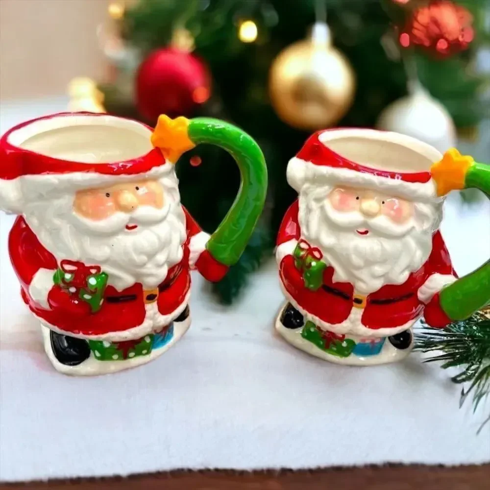 Pier 1 l Santa Mug l Set of 2 l Snowman (Set of 2 ) available l EUC